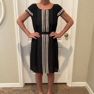 Plenty by Tracy Reese Black and Cream Midi Dress